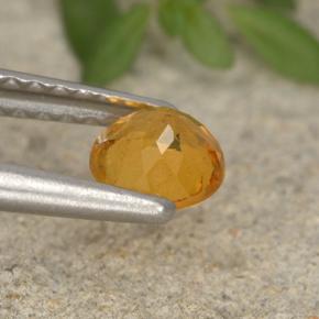 Clinohumite Gemstone in 5 mm (calibrated) Size for Sale, Clinohumite Stone in Yellow Orange Color