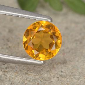 0.41 ct Orange Clinohumite Gemstone, Clinohumite Gem in Round Facet Shape for Sale.