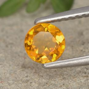 0.41 ct Orange Clinohumite Stone, Natural Clinohumite in Round Facet Shape for Sale