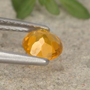 Clinohumite Gemstone in 5.1 mm Size for Sale, Clinohumite Stone in Yellow Orange Color