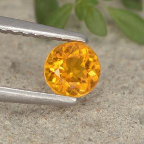 0.37 ct Orange Clinohumite Gemstone, Clinohumite Gem in Round Facet Shape for Sale.