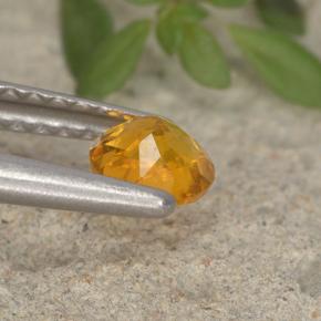 Clinohumite Gemstone in 4.5 mm Size for Sale, Clinohumite Stone in Yellow Orange Color