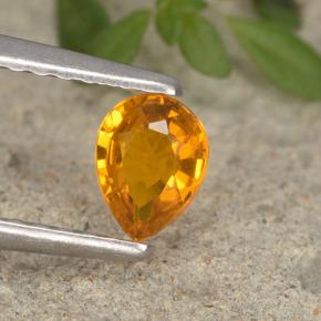 0.37 ct Orange Clinohumite Stone, Natural Clinohumite in Pear Facet Shape for Sale