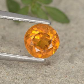 0.6ct Round Facet Yellow Orange Clinohumite for sale thumb image of 0.6ct Round Facet Yellow Orange Clinohumite (ID: 495201)