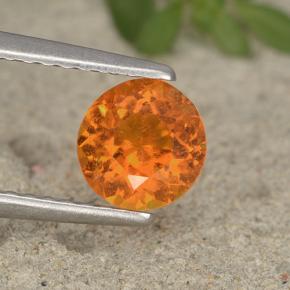 0.9ct Round Facet Yellow Orange Clinohumite Gem for sale 0.9ct Round Facet Yellow Orange Clinohumite Gem (ID: 495203)