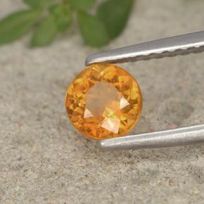 0.63 ct Orange Clinohumite Stone, Natural Clinohumite in Round Facet Shape for Sale
