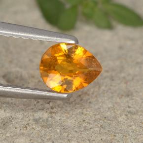 0.4ct Pear Facet Yellow Orange Clinohumite Gem for sale 0.4ct Pear Facet Yellow Orange Clinohumite Gem (ID: 495206)
