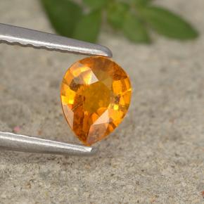 0.39 ct Orange Clinohumite Stone, Natural Clinohumite in Pear Facet Shape for Sale