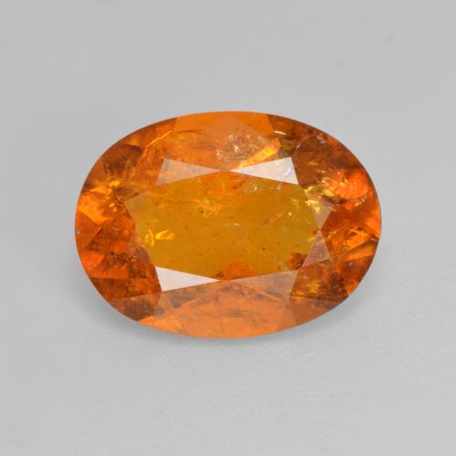 3.01 ct Orange Clinohumite Gemstone, Clinohumite Gem in Oval Facet Shape for Sale.