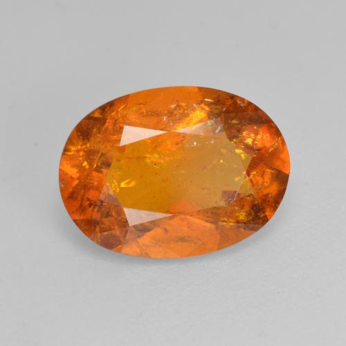 3.01 ct Orange Clinohumite Stone, Natural Clinohumite in Oval Facet Shape for Sale