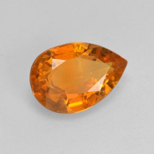 1.52 ct Orange Clinohumite Stone, Natural Clinohumite in Pear Facet Shape for Sale
