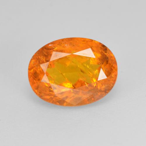1.66 ct Orange Clinohumite Gemstone, Clinohumite Gem in Oval Facet Shape for Sale.