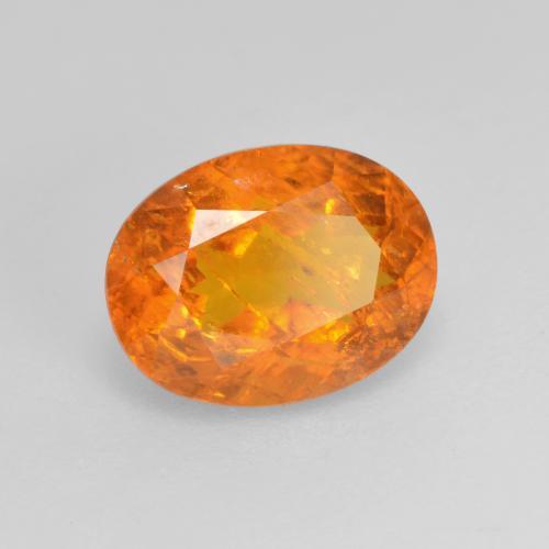 1.66 ct Orange Clinohumite Stone, Natural Clinohumite in Oval Facet Shape for Sale