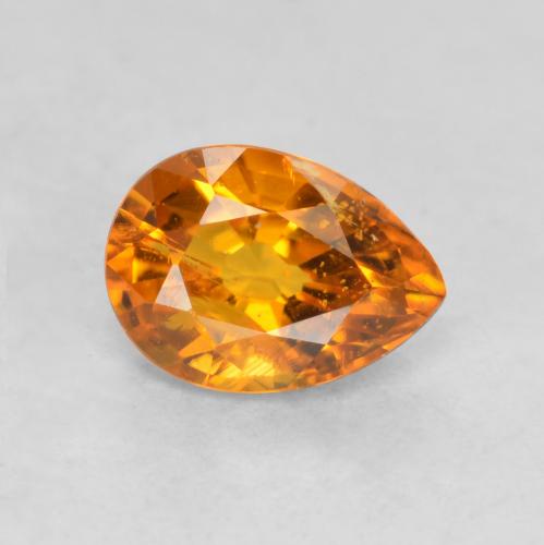 0.71 ct Orange Clinohumite Gemstone, Clinohumite Gem in Pear Facet Shape for Sale.