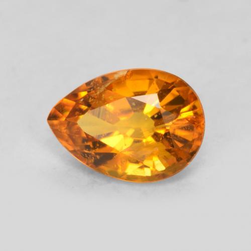 0.71 ct Orange Clinohumite Stone, Natural Clinohumite in Pear Facet Shape for Sale