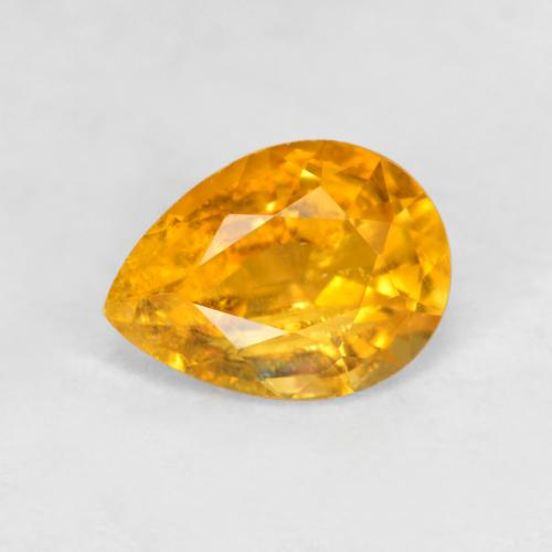 0.83 ct Golden Clinohumite Gemstone, Clinohumite Gem in Pear Facet Shape for Sale.