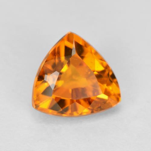 0.59 ct Orange Clinohumite Stone, Natural Clinohumite in Trillion Facet Shape for Sale