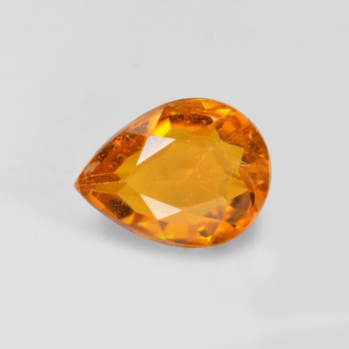0.47 ct Orange Clinohumite Gemstone, Clinohumite Gem in Pear Facet Shape for Sale.