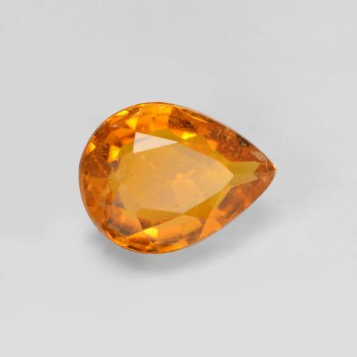 0.47 ct Orange Clinohumite Stone, Natural Clinohumite in Pear Facet Shape for Sale