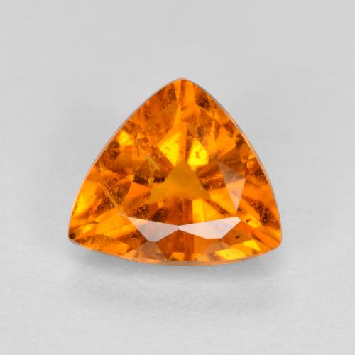 0.87 ct Orange Clinohumite Gemstone, Clinohumite Gem in Trillion Facet Shape for Sale.