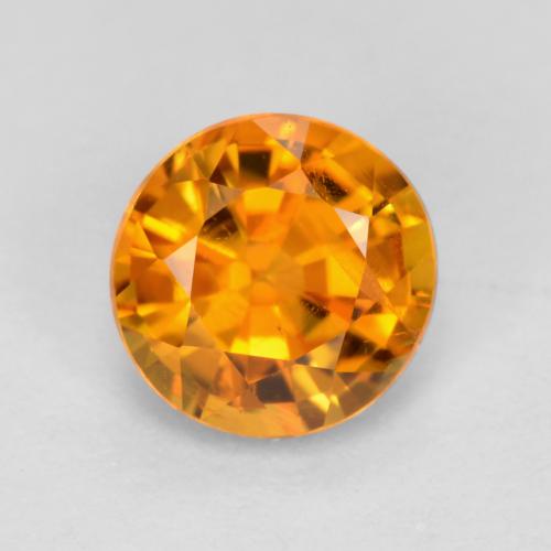 0.48 ct Orange Clinohumite Gemstone, Clinohumite Gem in Round Facet Shape for Sale.