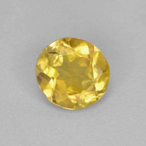 0.57 ct Yellow Clinohumite Gemstone, Clinohumite Gem in Round Facet Shape for Sale.