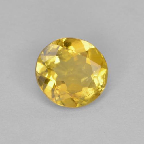 0.57 ct Yellow Clinohumite Stone, Natural Clinohumite in Round Facet Shape for Sale