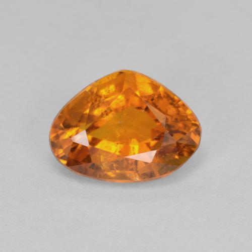 tieforange Klinohumit Edelstein - 1.6ct Birnen Schliff (ID: 604651)