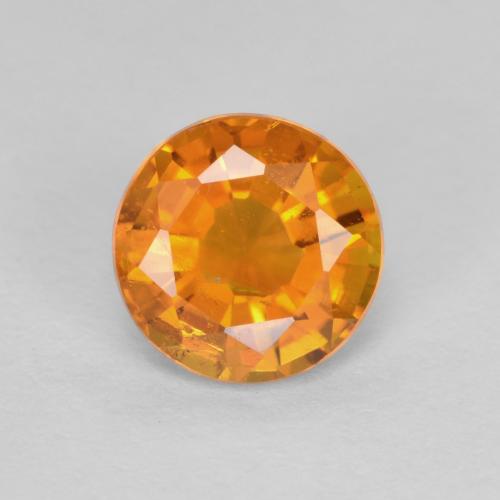 0.91 ct Orange Clinohumite Gemstone, Clinohumite Gem in Round Facet Shape for Sale.