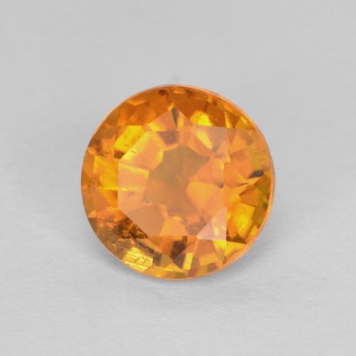 0.91 ct Orange Clinohumite Stone, Natural Clinohumite in Round Facet Shape for Sale