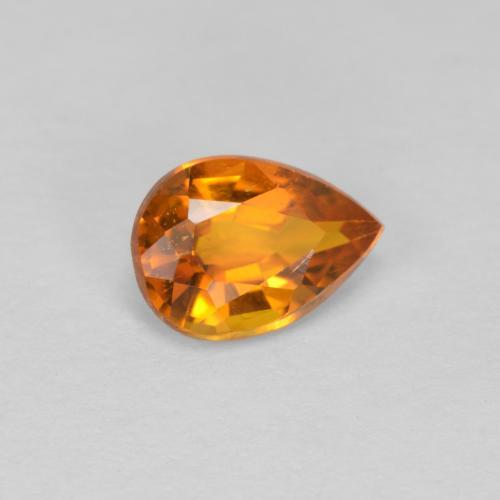 0.80 ct Orange Clinohumite Stone, Natural Clinohumite in Pear Facet Shape for Sale