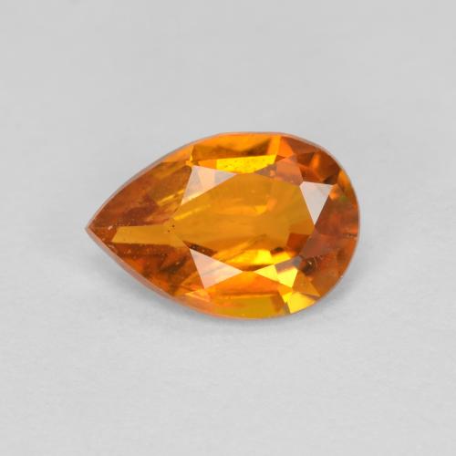 0.96 ct Orange Clinohumite Gemstone, Clinohumite Gem in Pear Facet Shape for Sale.