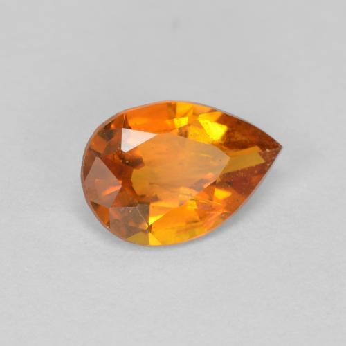 0.96 ct Orange Clinohumite Stone, Natural Clinohumite in Pear Facet Shape for Sale