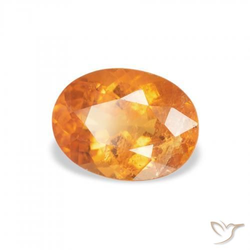 1.29 ct Orange Clinohumite Stone, Natural Clinohumite in Oval Facet Shape for Sale