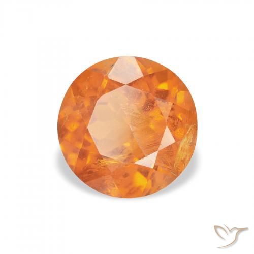 1.62 ct Orange Clinohumite Stone, Natural Clinohumite in Round Facet Shape for Sale