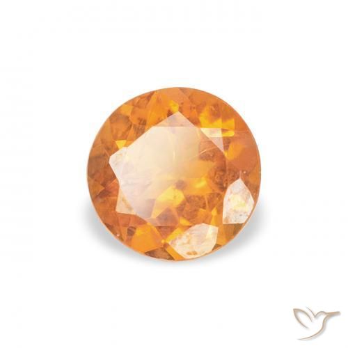 0.44 ct Orange Clinohumite Stone, Natural Clinohumite in Round Facet Shape for Sale
