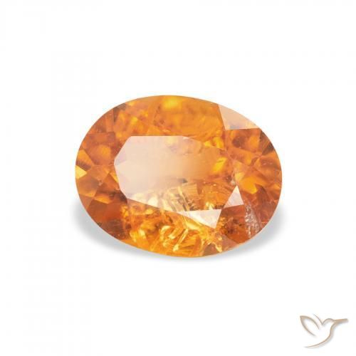 1.29 ct Orange Clinohumite Stone, Natural Clinohumite in Oval Facet Shape for Sale