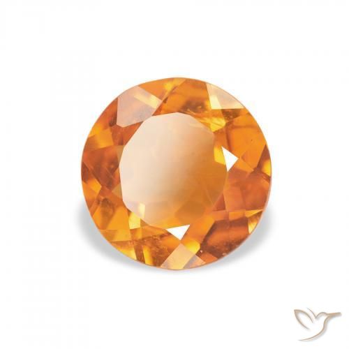 1.34 ct Orange Clinohumite Stone, Natural Clinohumite in Round Facet Shape for Sale