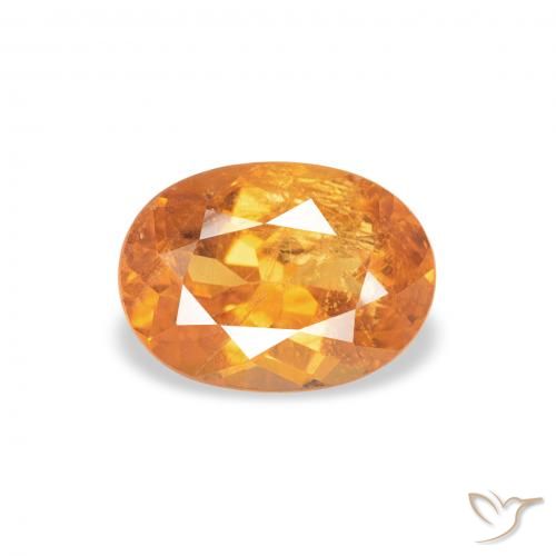 0.87 ct Orange Clinohumite Gemstone, Clinohumite Gem in Oval Facet Shape for Sale.