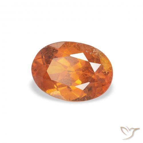 0.89 ct Orange Clinohumite Stone, Natural Clinohumite in Oval Facet Shape for Sale