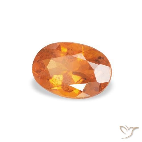 0.57 ct Orange Clinohumite Stone, Natural Clinohumite in Oval Facet Shape for Sale