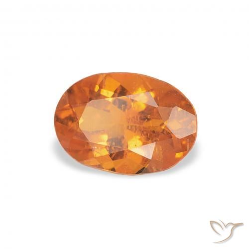 0.75 ct Orange Clinohumite Stone, Natural Clinohumite in Oval Facet Shape for Sale