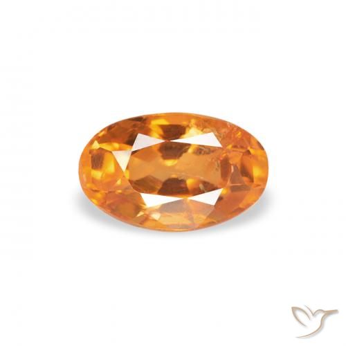0.40 ct Orange Clinohumite Gemstone, Clinohumite Gem in Oval Facet Shape for Sale.