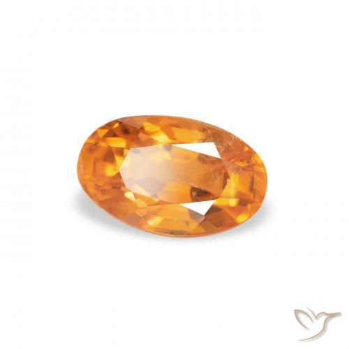 0.40 ct Orange Clinohumite Stone, Natural Clinohumite in Oval Facet Shape for Sale