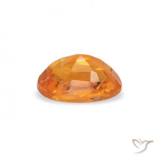 Clinohumite Gemstone in 5.5 x 3.4 mm Size for Sale, Clinohumite Stone in Amber Orange Color