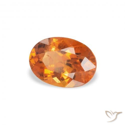0.70 ct Orange Clinohumite Stone, Natural Clinohumite in Oval Facet Shape for Sale
