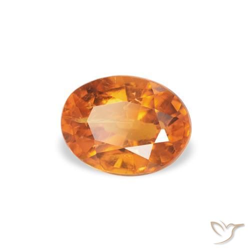 0.66 ct Orange Clinohumite Stone, Natural Clinohumite in Oval Facet Shape for Sale