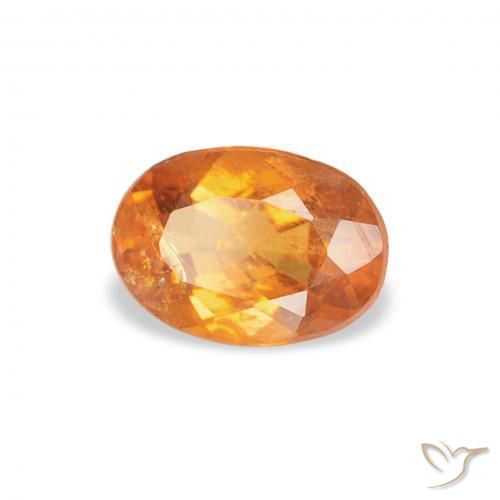 0.76 ct Orange Clinohumite Stone, Natural Clinohumite in Oval Facet Shape for Sale