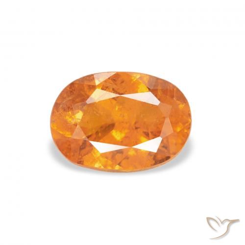 1.24 ct Orange Clinohumite Gemstone, Clinohumite Gem in Oval Facet Shape for Sale.