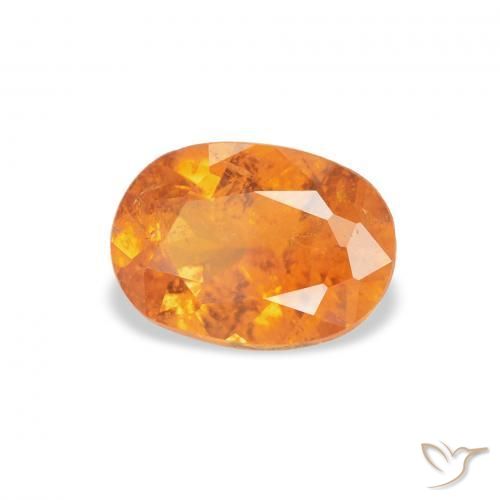 1.24 ct Orange Clinohumite Stone, Natural Clinohumite in Oval Facet Shape for Sale